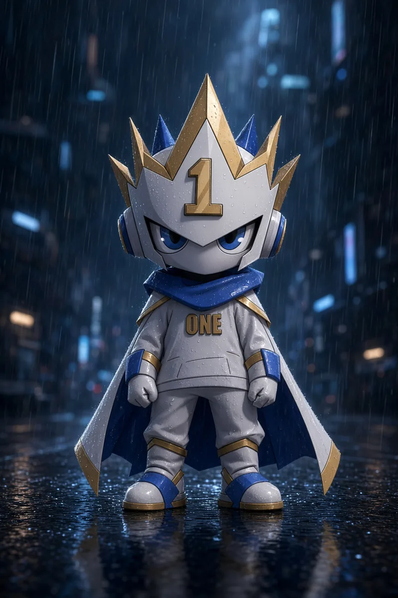 $ONE in the rain of a dark city