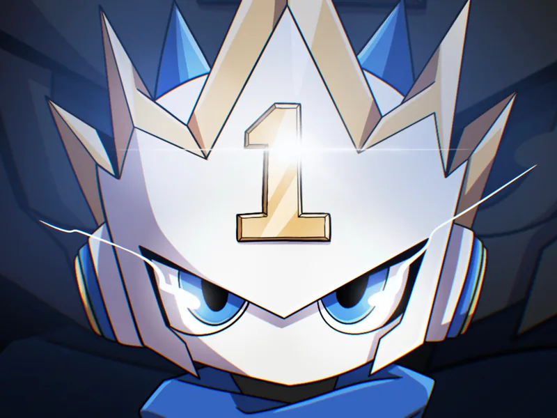 $ONE crown and blue eyes close-up